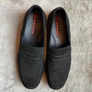 Prada Black Suede Loafers